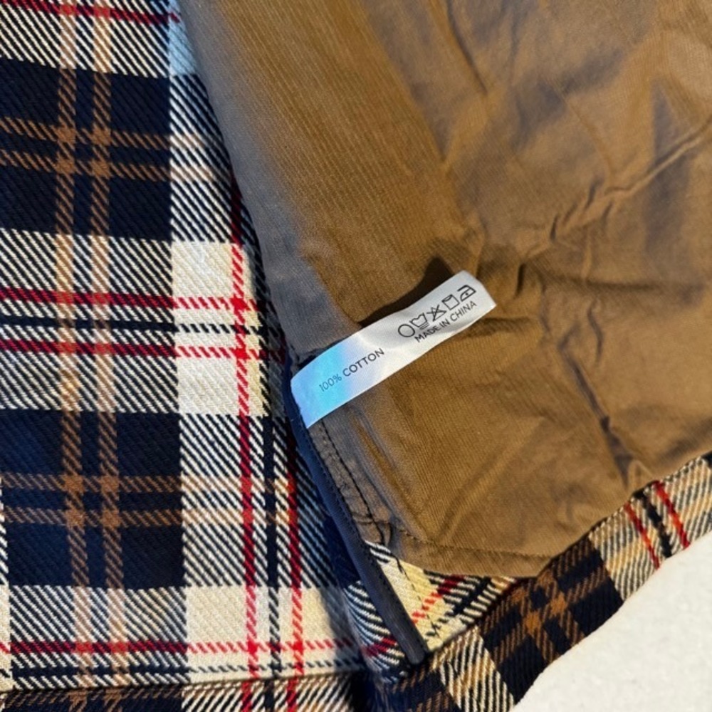 Tuckernuck Womens Plaid Platt Ranch Chore Jacket Cotton Cream Navy‎ Large NWT - Picture 10 of 11